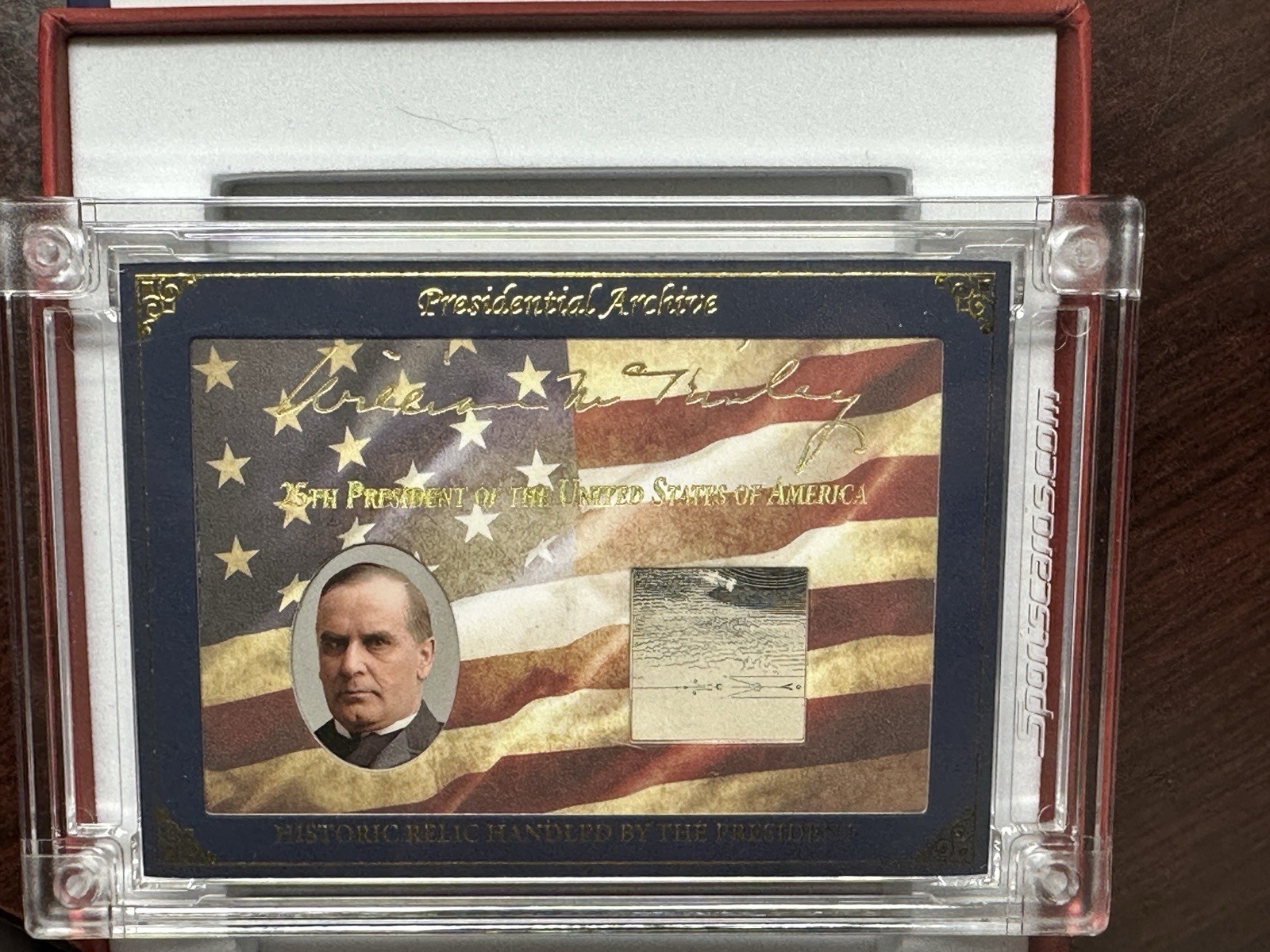 2025 Una parola da POTUS - William Mckinley archivio presidenziale reliquia oro /649