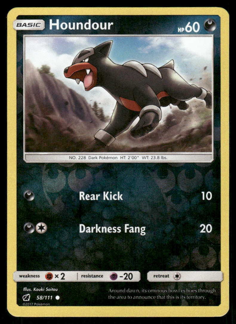 POKEMON HOUNDOUR CRIMSON INVASION 58/111 REVERSE HOLO C LP