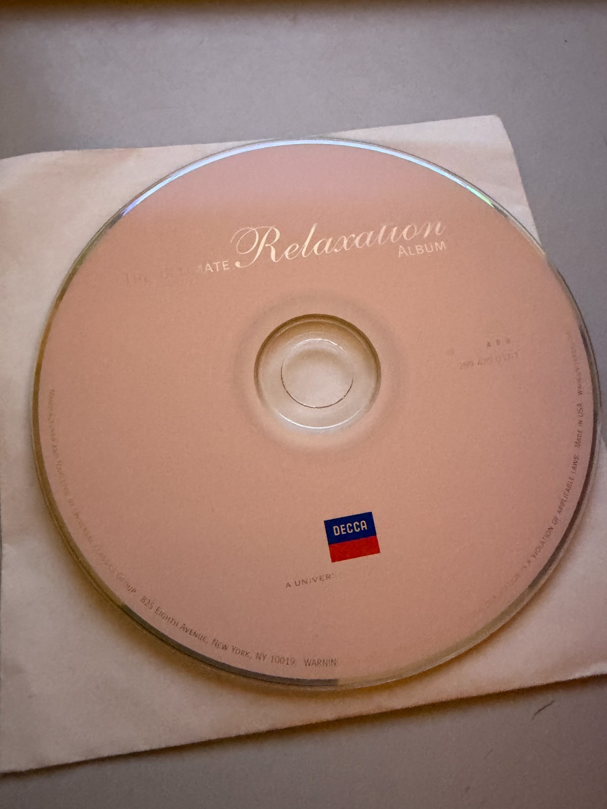 The Ultimate Relaxation Album by Decca (CD) DISC ONLY
