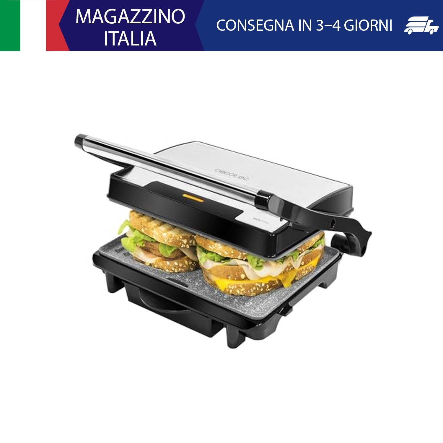 Cecotec Griglia Elettrica Rock'Ngrill 1500 Rapid. 1500 W, Rivestimento Rockstone