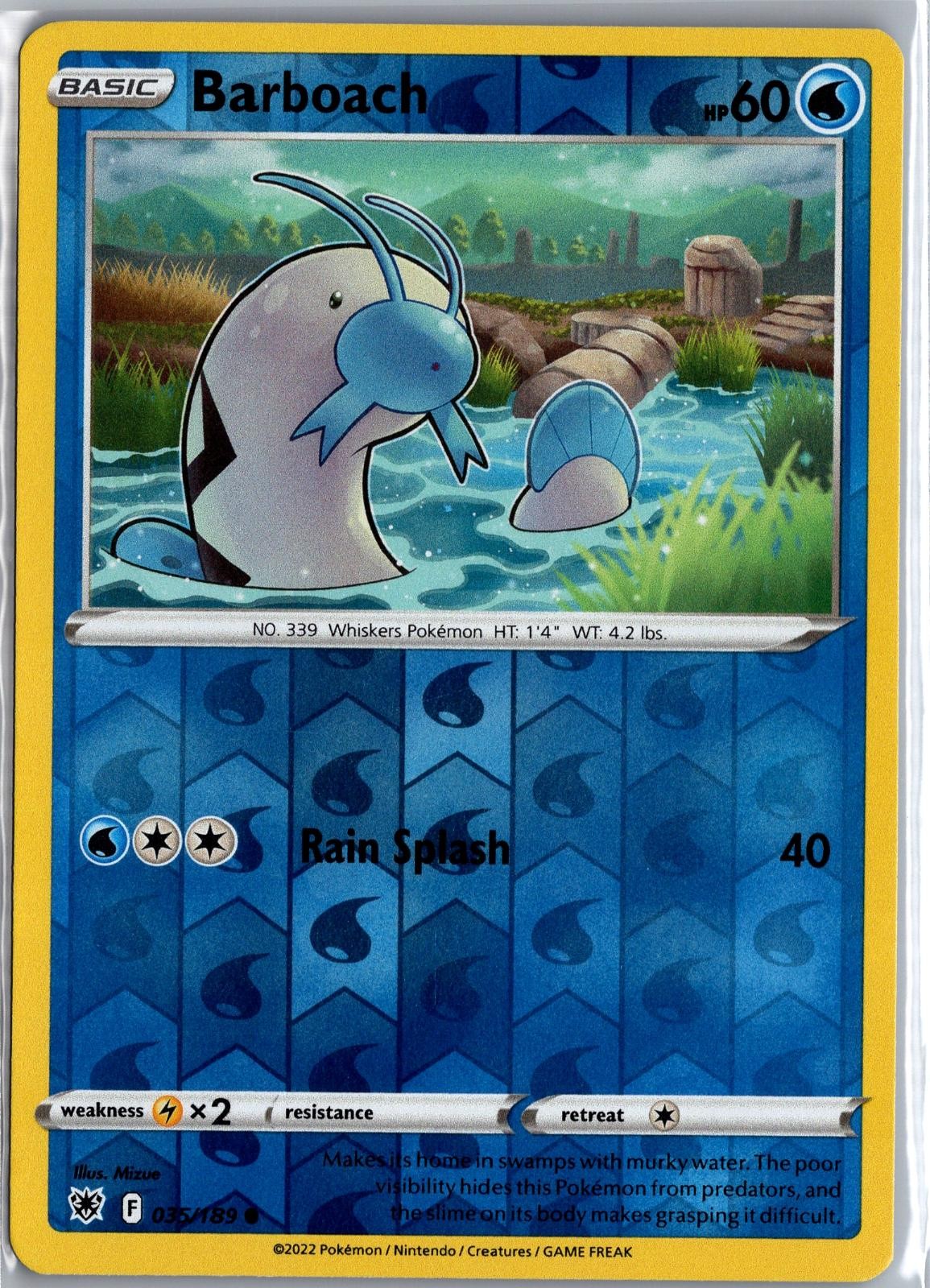Barboach 035/189 Radianza Astrale Comune Pokemon Reverse Holo Giocato Leggermente