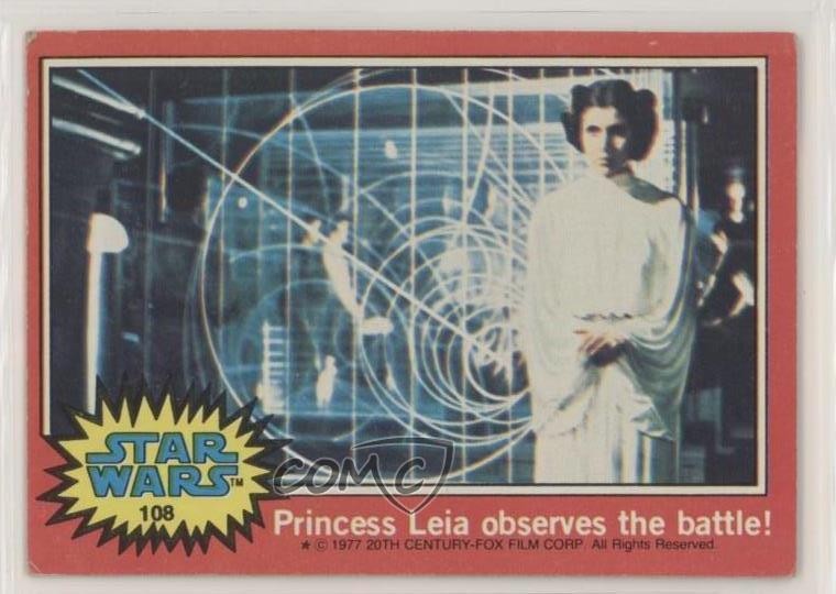 1977 Topps Star Wars Princess Leia Organa Observes the Battle! #108 0f6