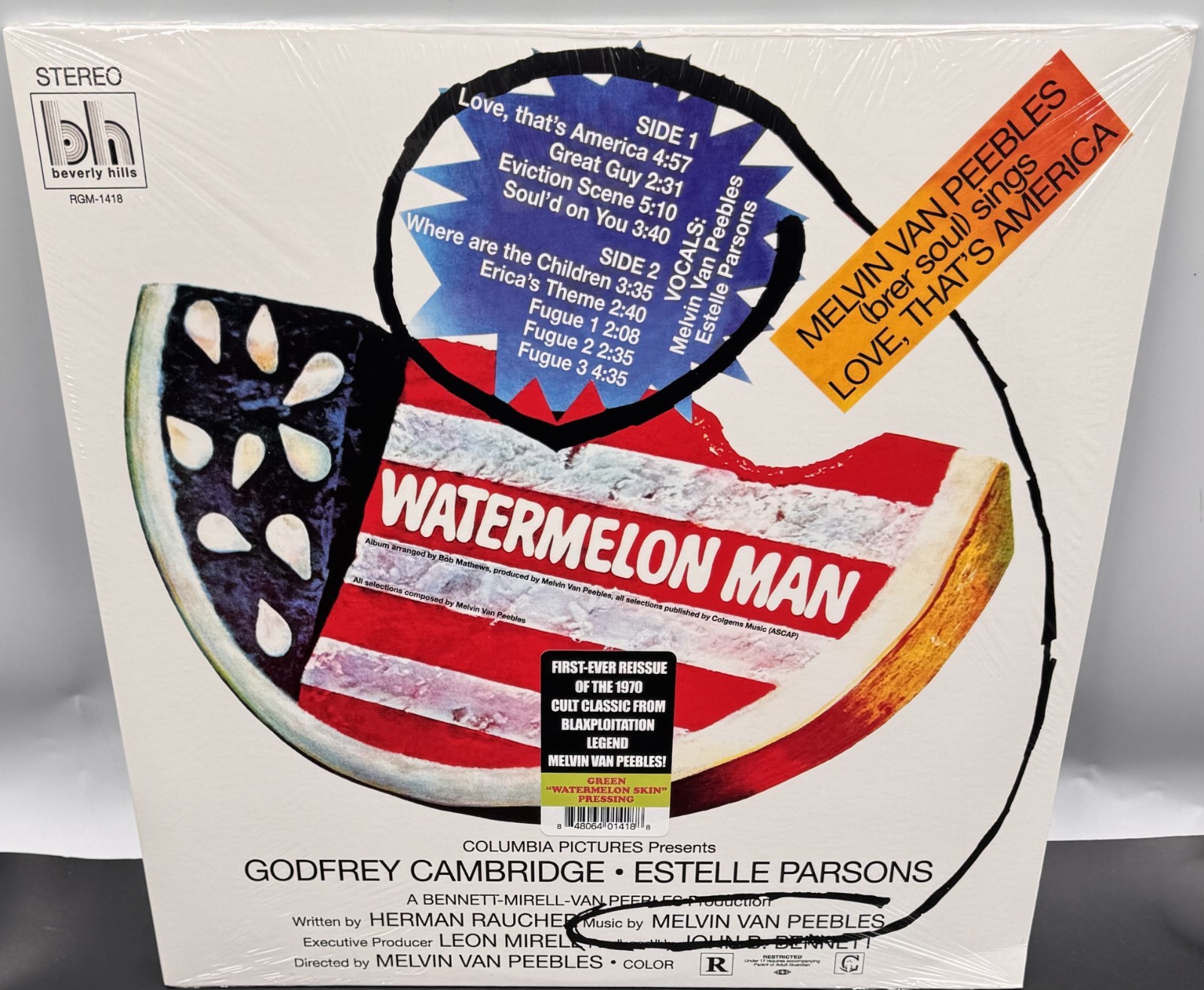 Sealed "Watermelon Man" soundtrack 1LP 2022 green marble vinyl blaxploitation