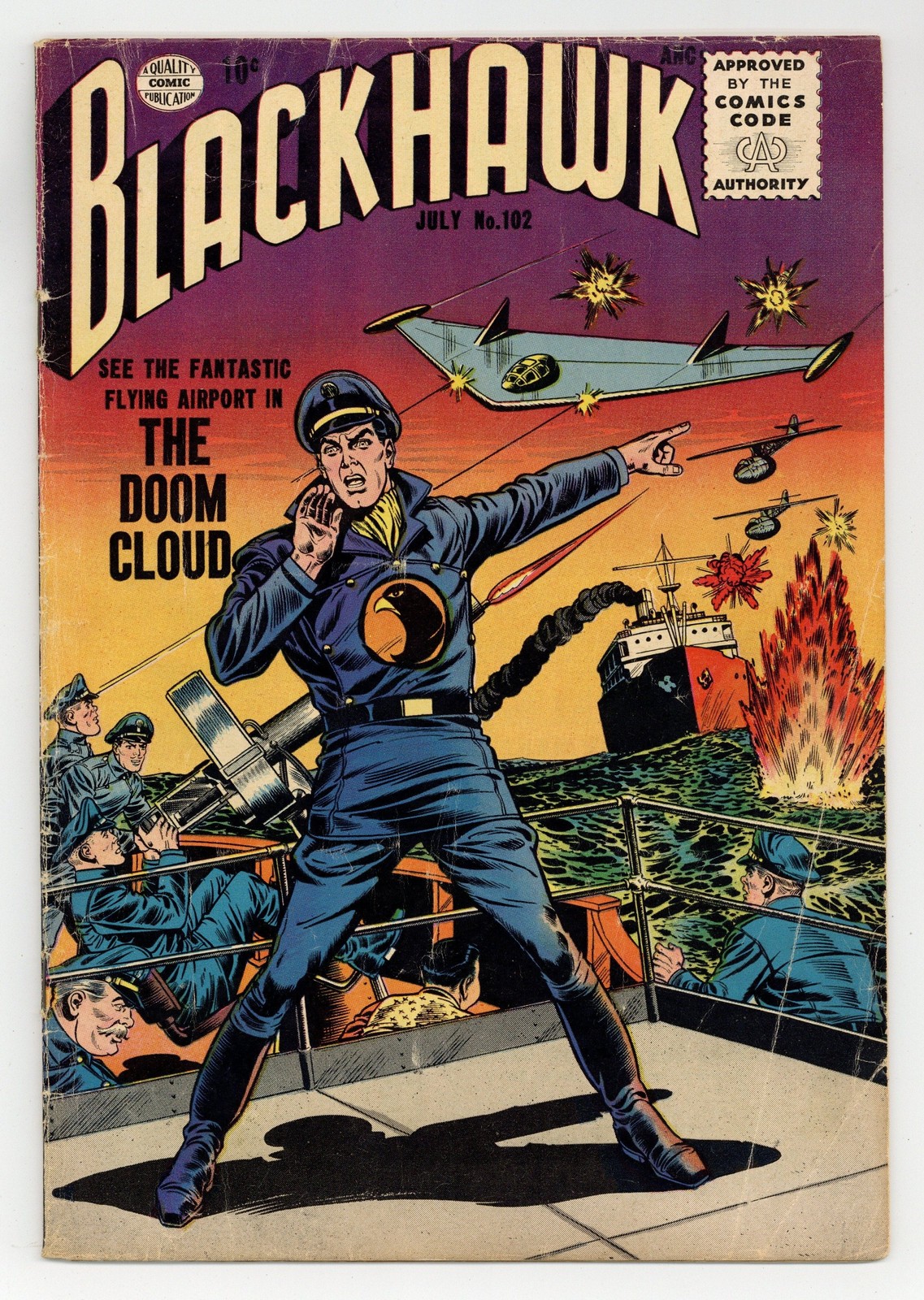 Blackhawk #102 VG- 3.5 1956
