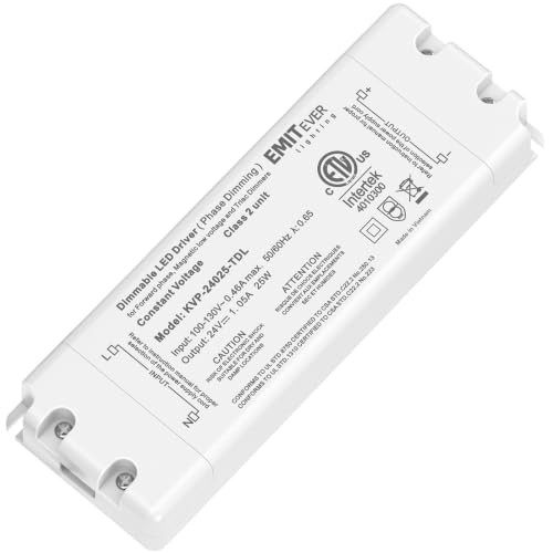 EMITEVER 25W 24V Triac Dimmable LED Driver AC 120V to DC