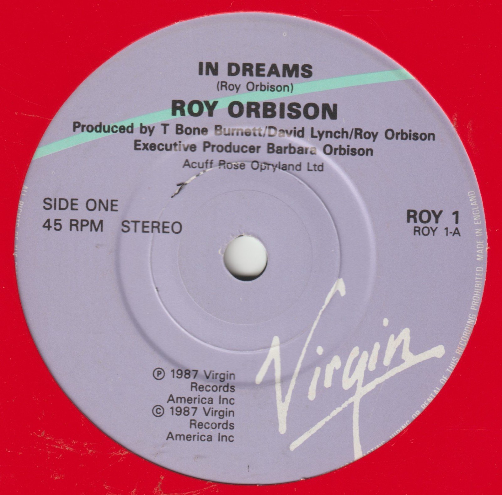 Roy Orbison – In Dreams - Virgin - ROY 1