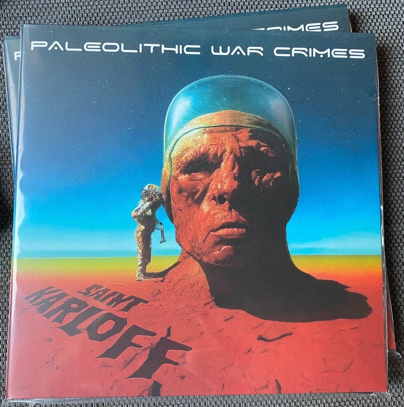 Saint Karloff - Paleolithic War Crimes (repress) LP Earth Edition Tri-color merge blue/yellow/red