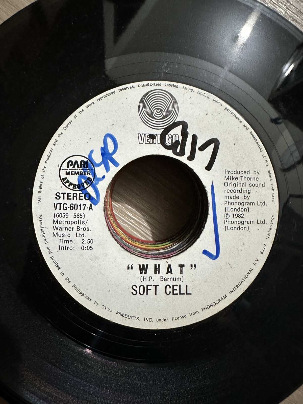 Soft Cell 45 rpm Philippines 7" What
