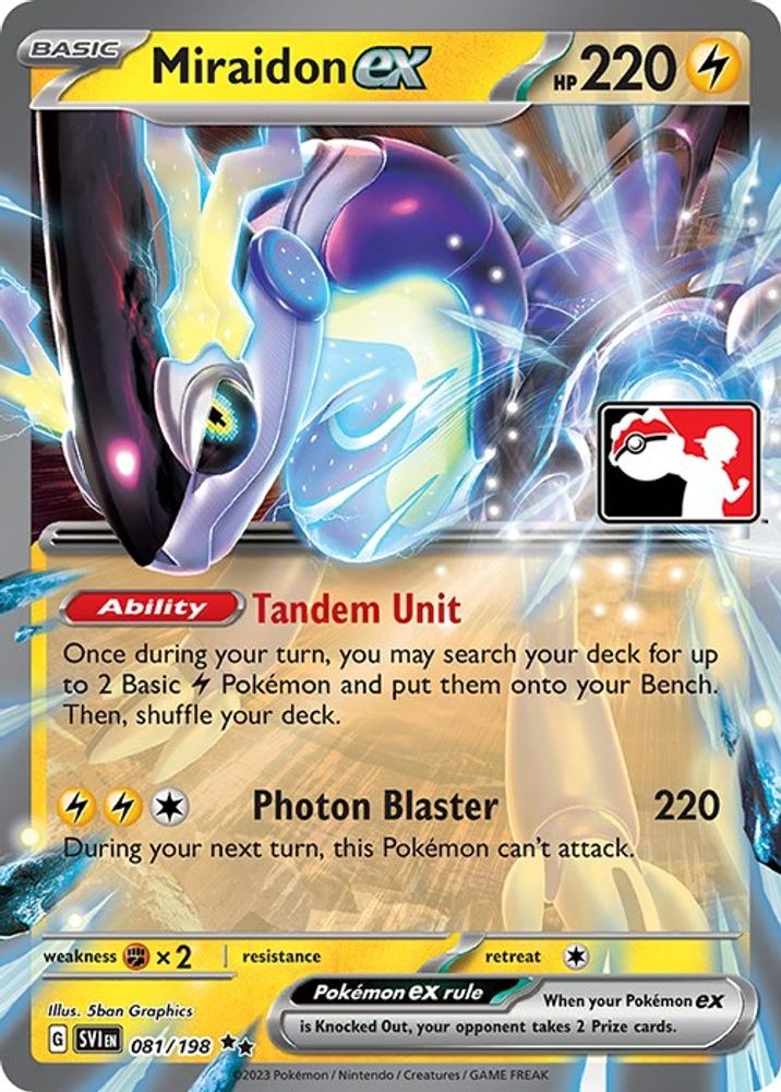 Pokemon Miraidon ex 081/198 Holo Double Rare Prize Pack Series Cards NM