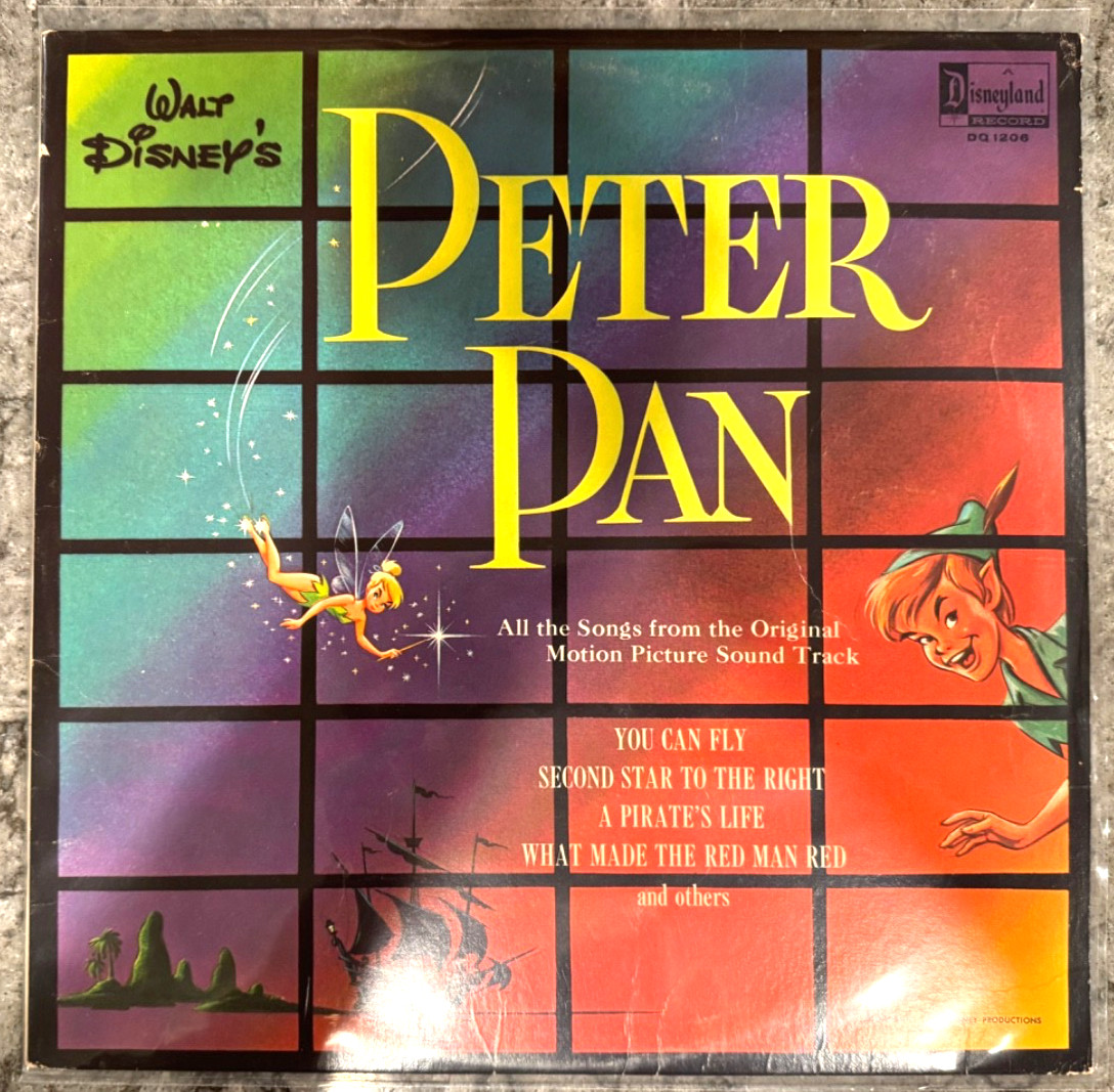 Vintage Vinyl Walt Disney's PETER PAN Songs Disneyland Records 1963 PP5