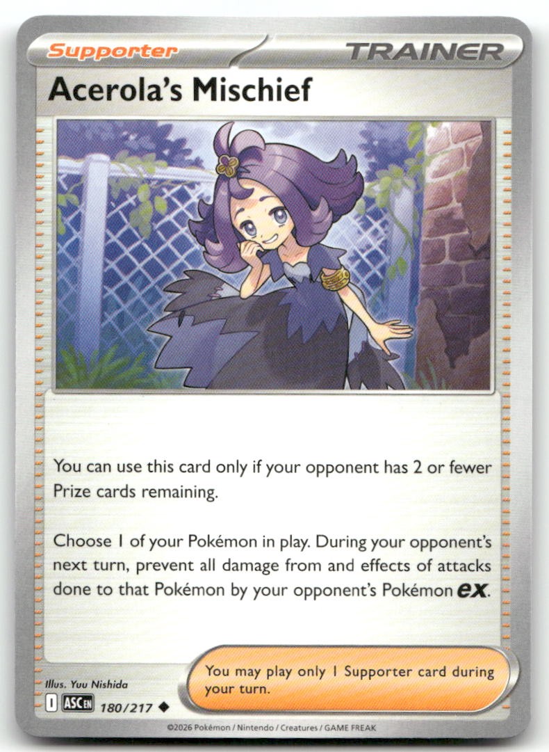 Acerola's Mischief 180/217 Eroi Ascesi Non Comuni Pokemon Near Mint
