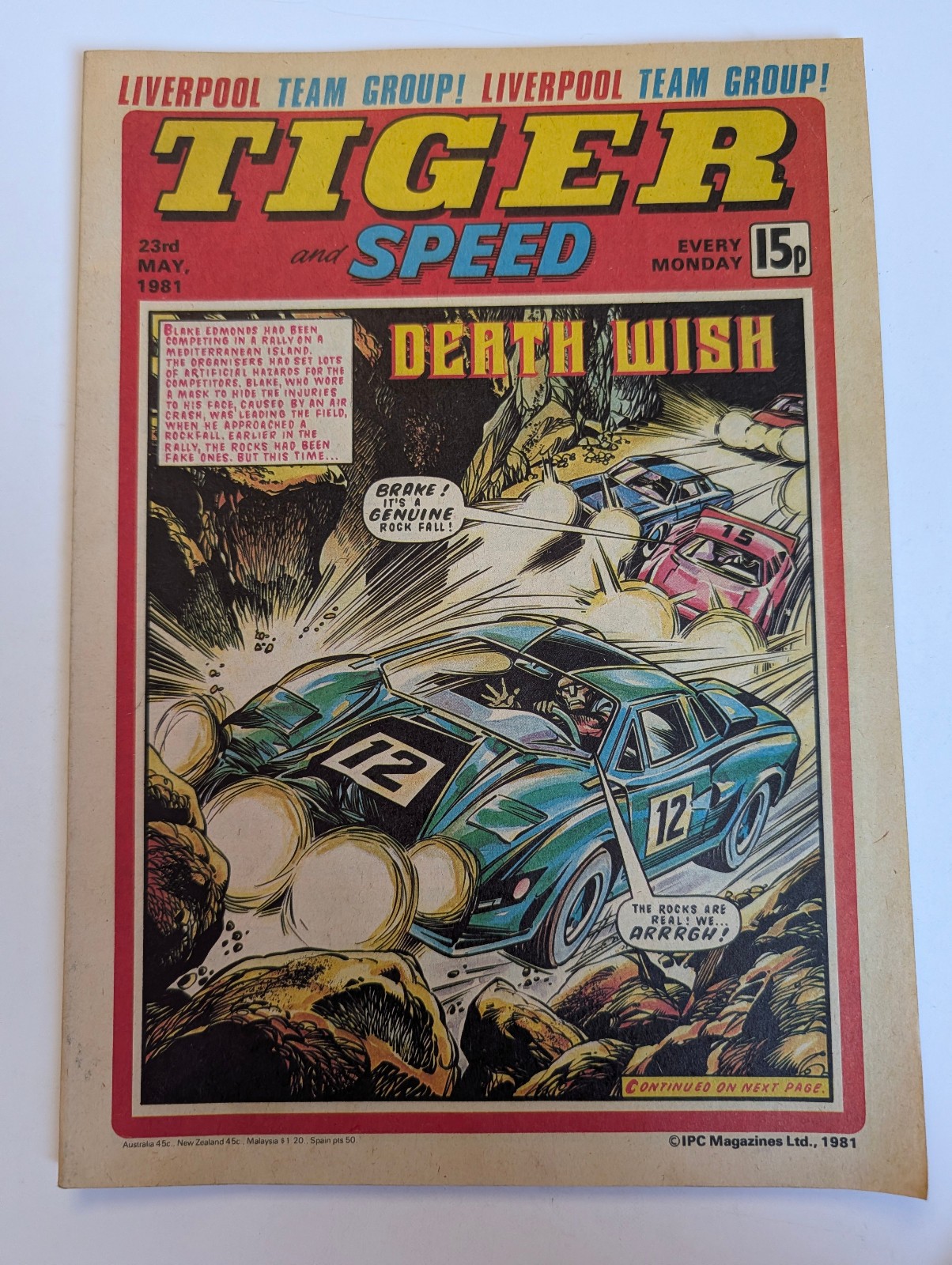 Tiger and Speed Comic 23rd May 1981, IPC Magazines Ltd.