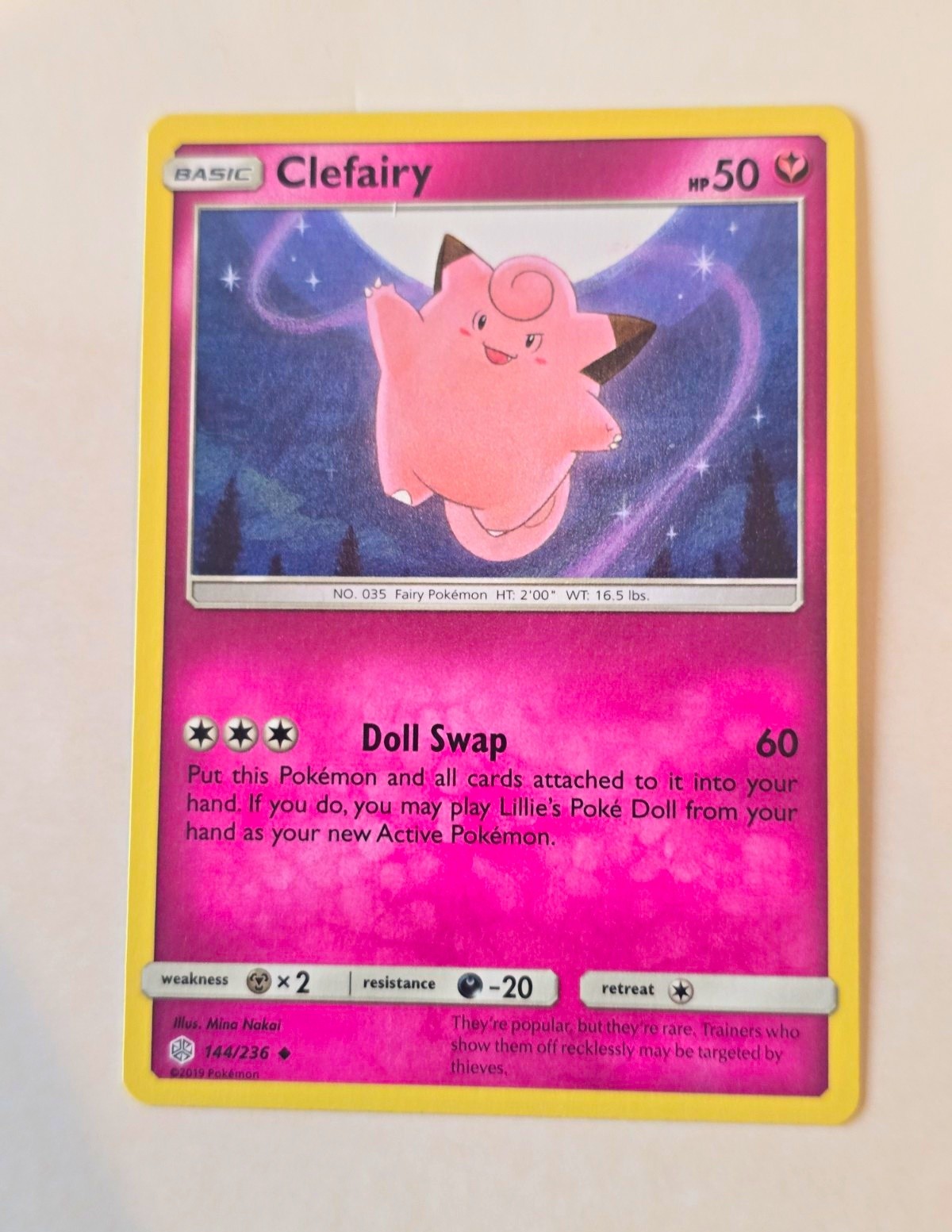 Clefairy 144/236 Cosmic Eclipse Uncommon 2019 50 HP Basic English
