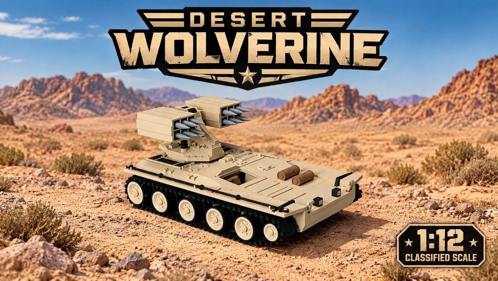 Serbatoio Desert Wolverine scala 1/12 | Classificato GI Joe | Veicolo da 6 pollici