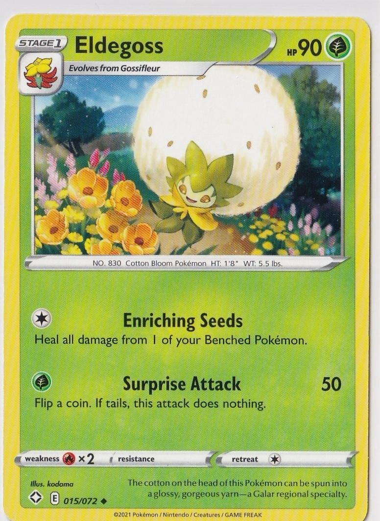 Eldegoss 015/072 UC Shining Fates Pokemon quasi nuovo