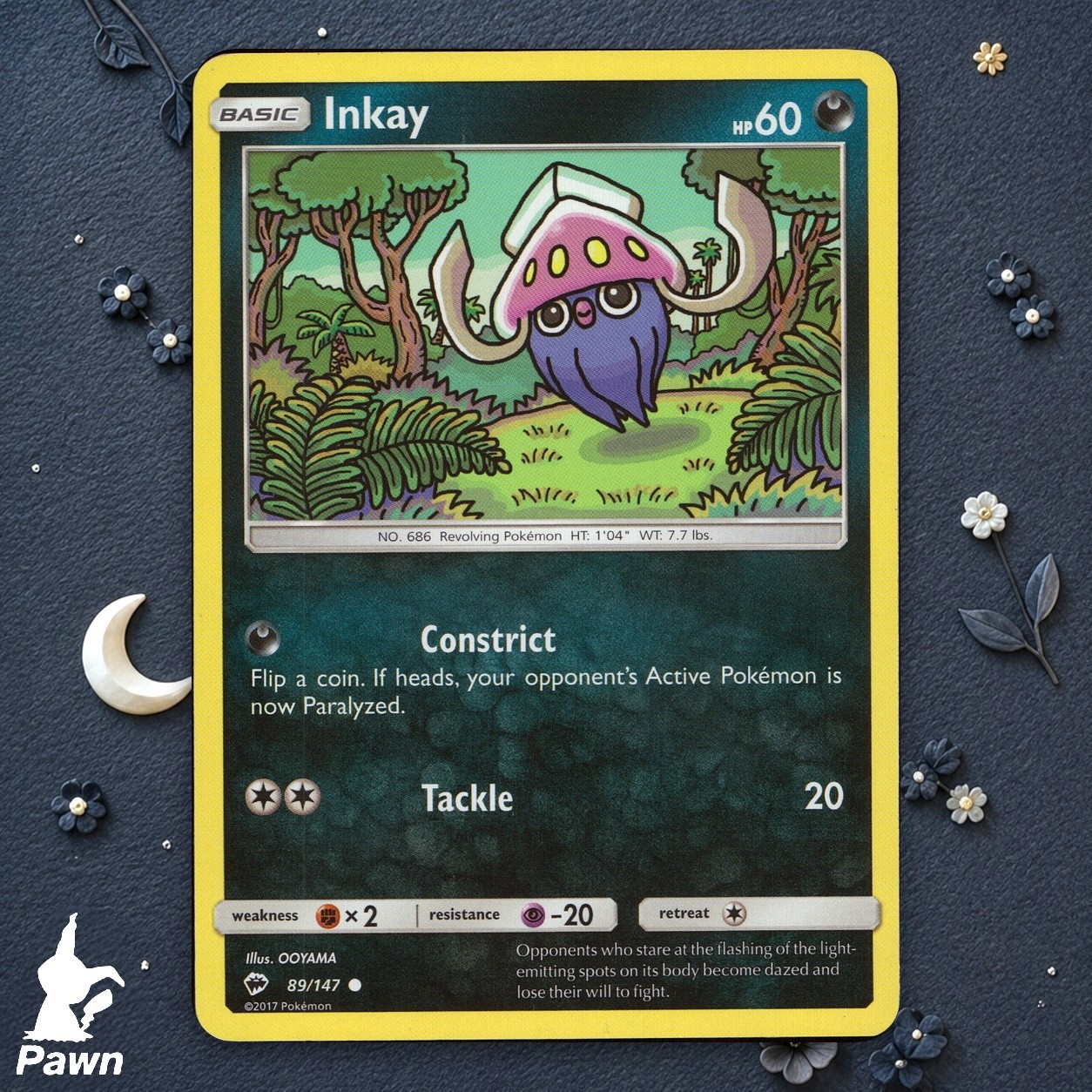 Inkay 89/147 Burning Shadows Common Pokemon TCG Card Trading Game NM Art OOYAMA