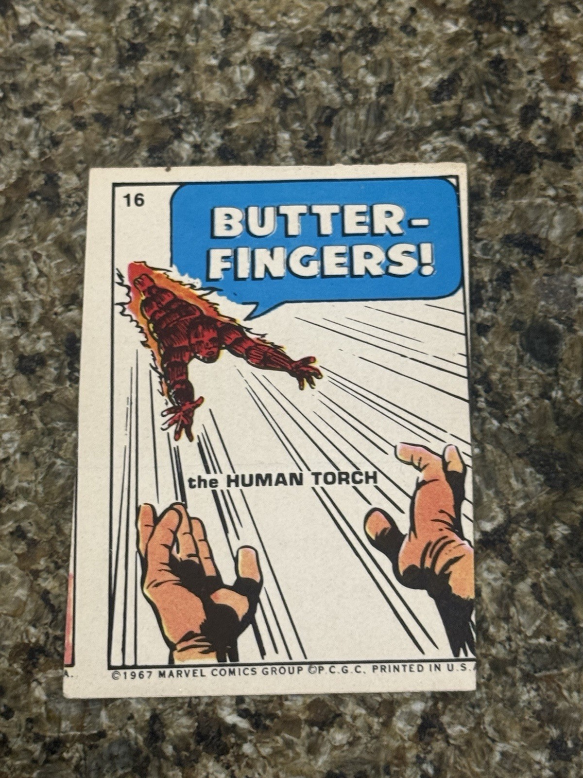 Butter-fingers ! 1967 Marvel Comics Sticker #16