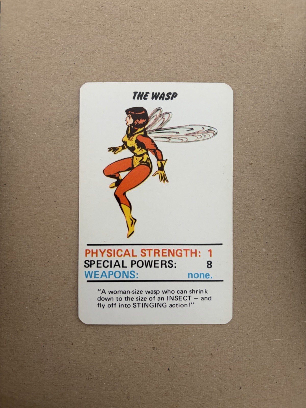The Wasp 1977 Marvel Super Heroes Card Excellent Condition 