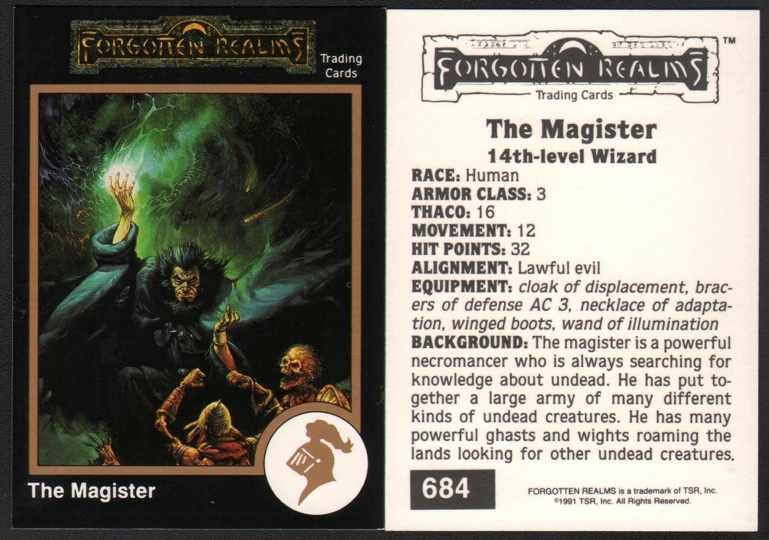 1991 TSR AD&D Gold Border Fantasy Card #684 Jeff Easley Art ~ Forgotten Realms 
