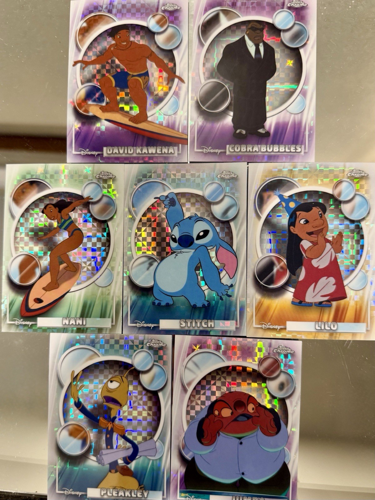 Topps 2026 Chrome Disney #150 X-FRACTOR - Stitch 7 Card Lot