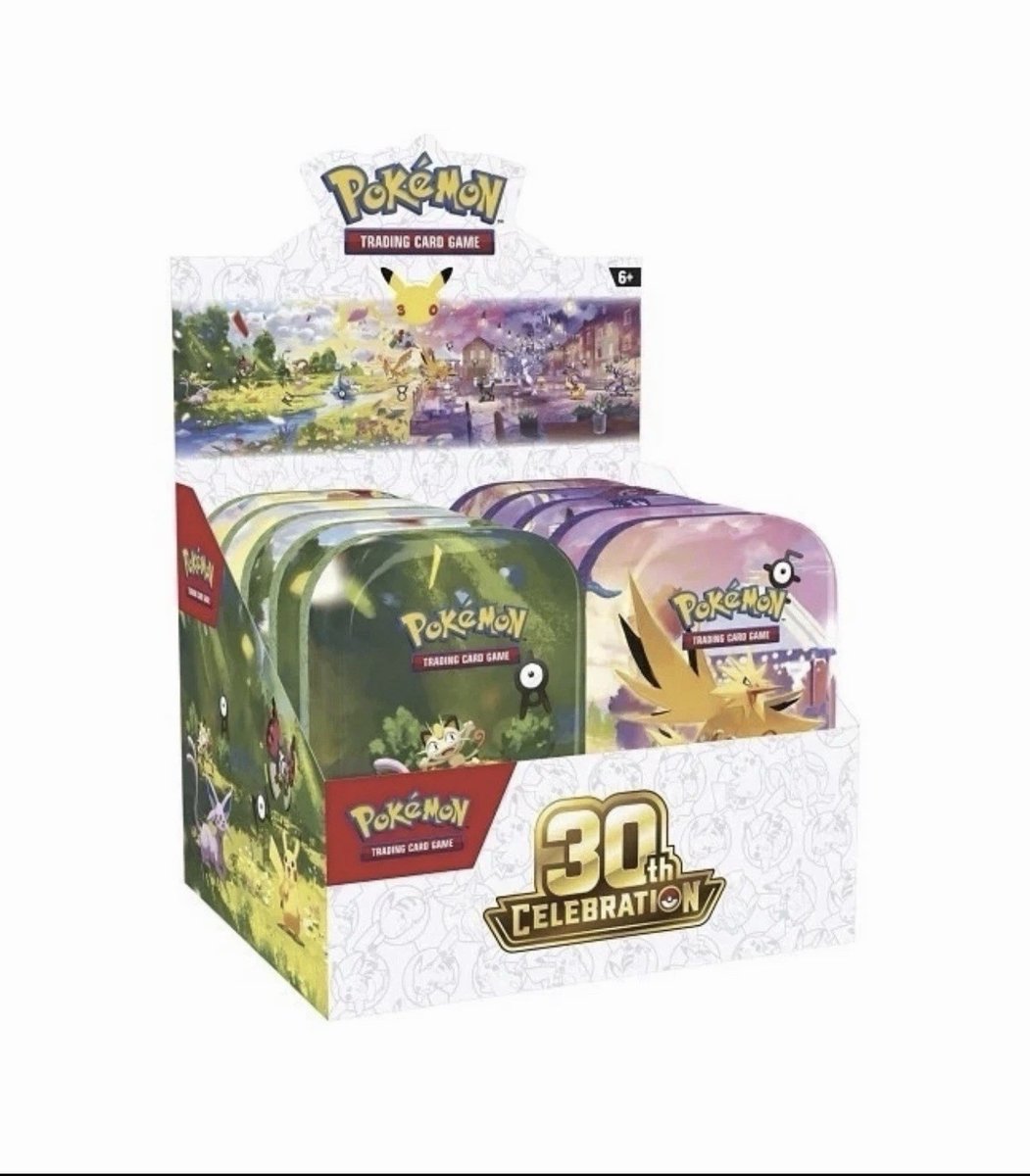 Pokemon 30° Anniversario Mini Tin Display Sigillato in Fabbrica x2.  20 lattine totali