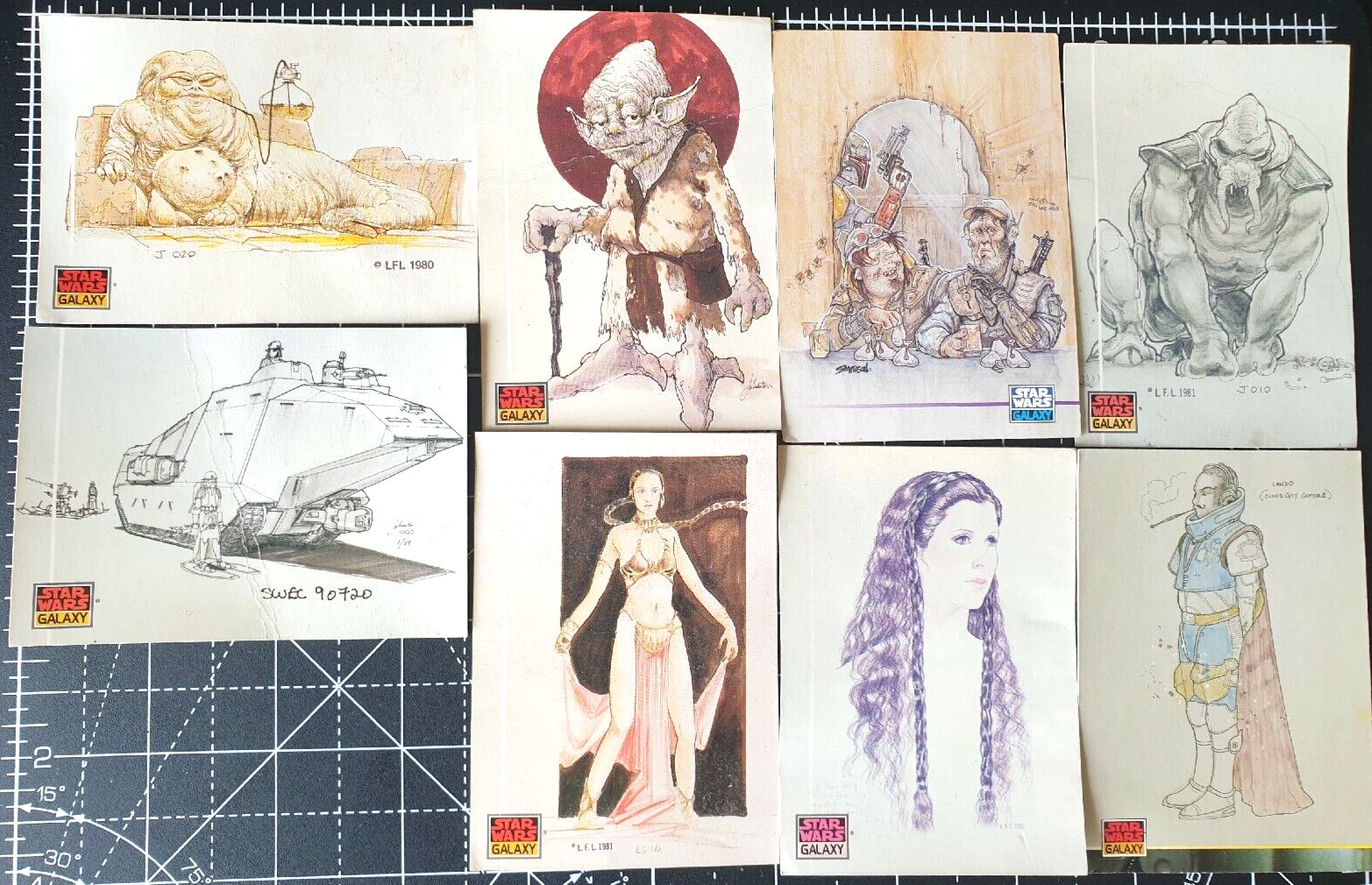 Topps Star Wars Galaxy Trading Cards Bundle Princess Leia Long Hair