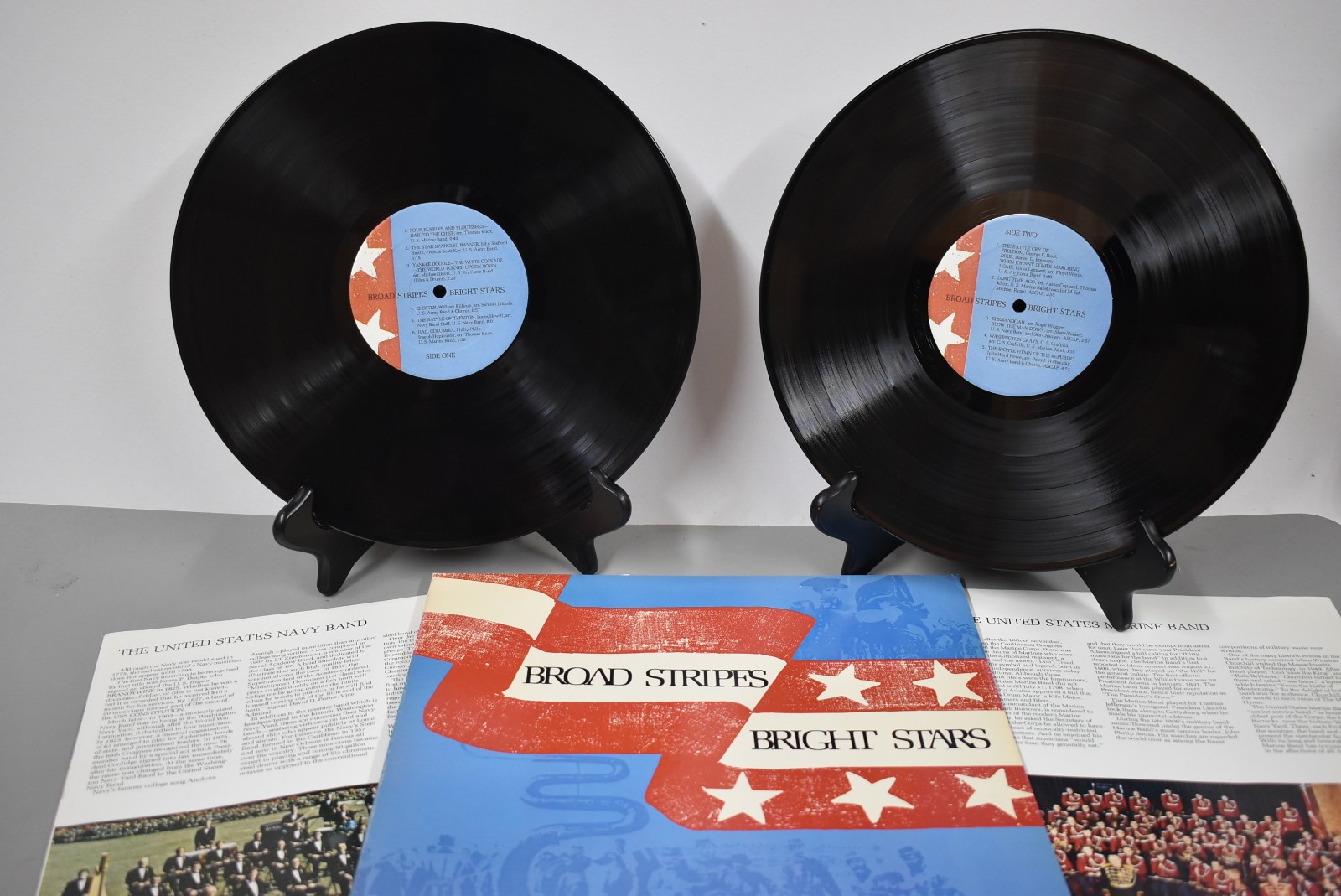 US MILITARY BANDS BROAD STRIPES BRIGHT STARS -2 Vinyl LP Set Patriotic 1976 NM