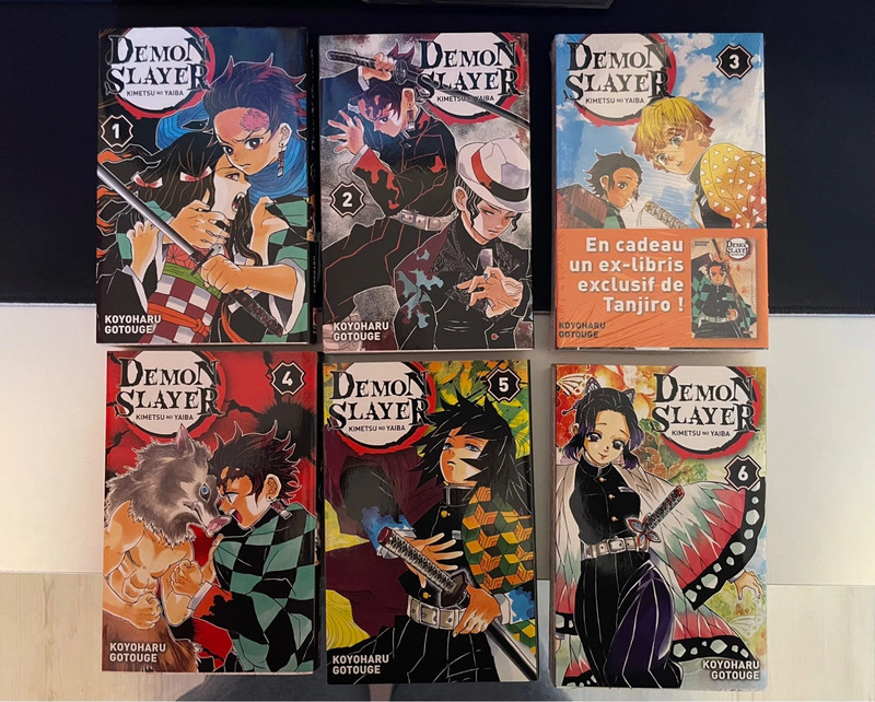 Lot de 6 manga demon slayer