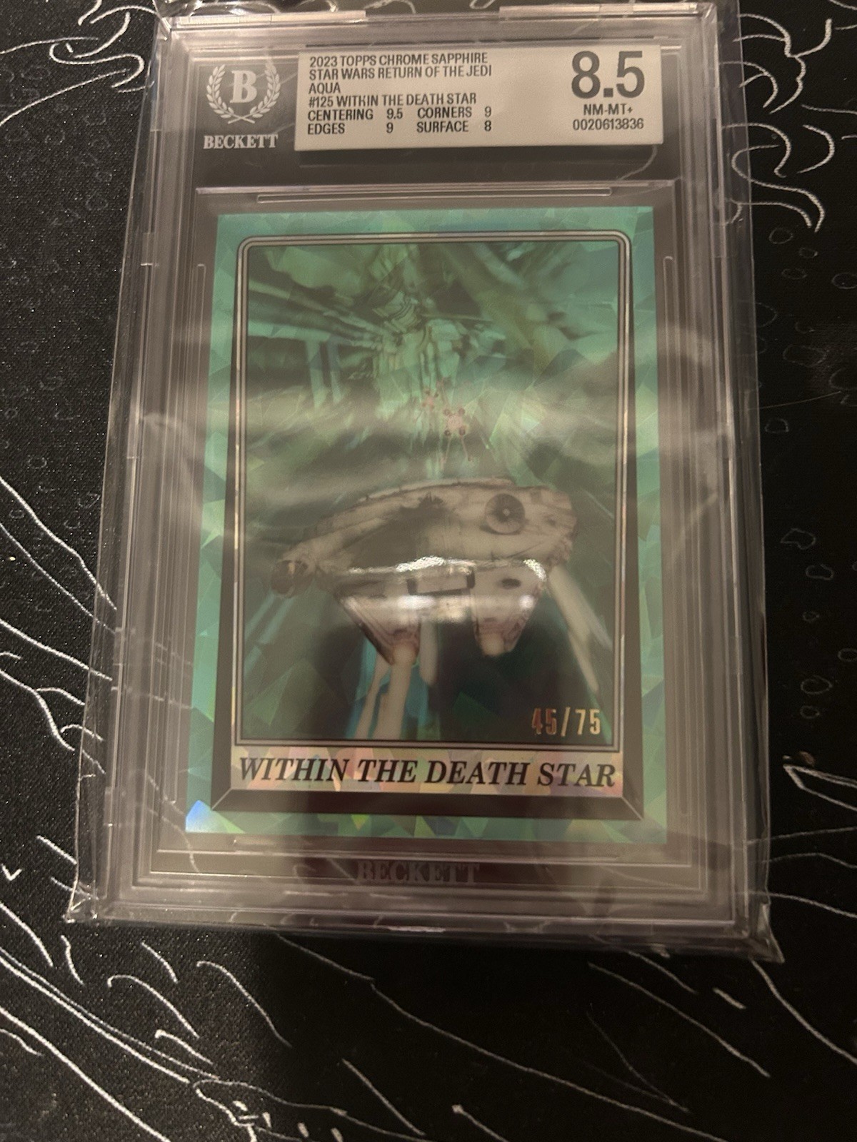 Topps Chrome ROTJ #125 Within the Death Star Aqua 45/75 BGS 8,5