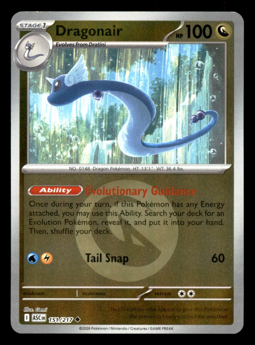 DRAGONAIR (SIMBOLO ENERGIA) 151/217 R. HOLO POKEMON EROI ASCESI NM