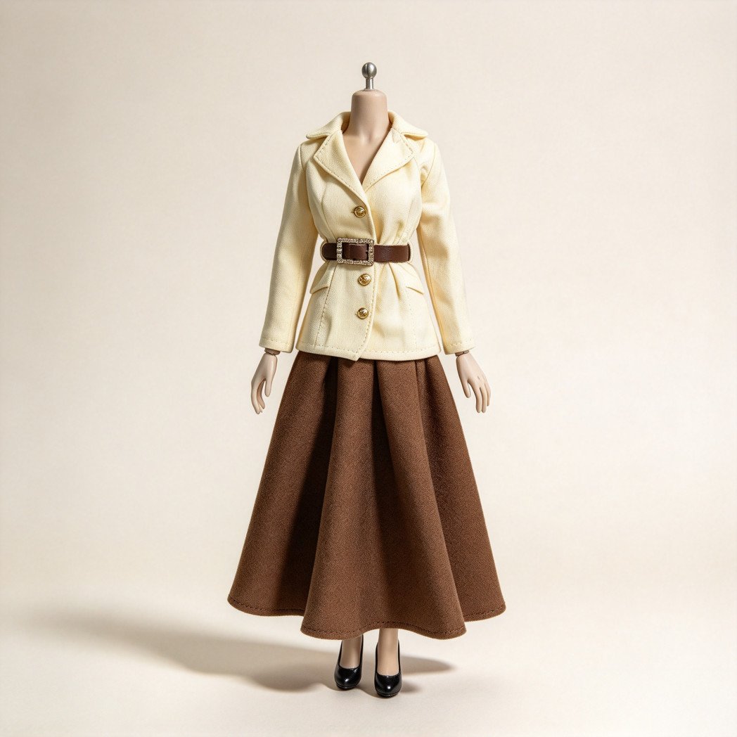 Modellino camicia e gonna ombrello donna manica lunga scala 1/6 vestibilità 12''