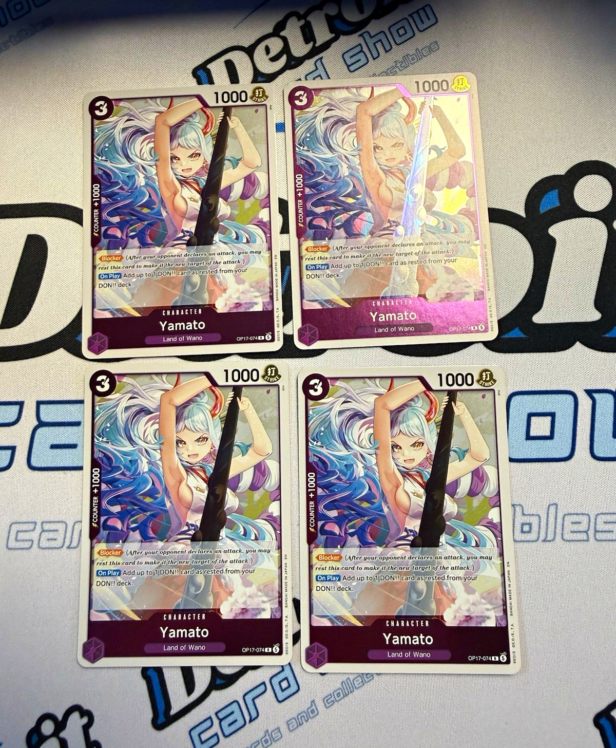 x4 One Piece Yamato OP17-074 R Foil NM EN - Lotto di 4