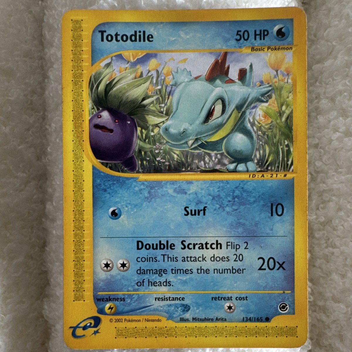 Pokémon Nintendo Totodile 134/165 50 PV Acqua Basic Inglese 2002 Non olografico