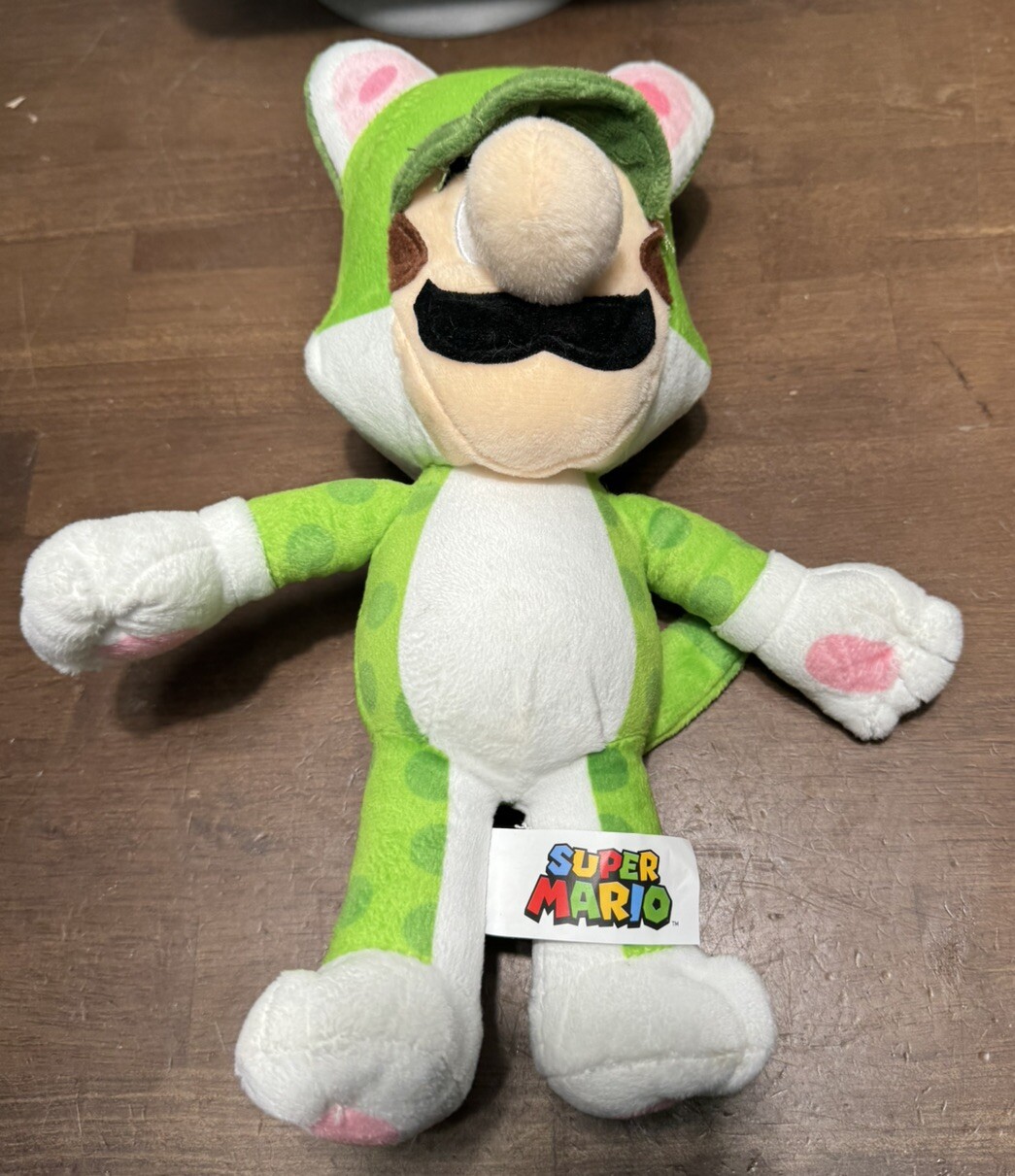 Super Mario - Cat Luigi 10" Plush - Little Buddy 1372 Kitty Bros