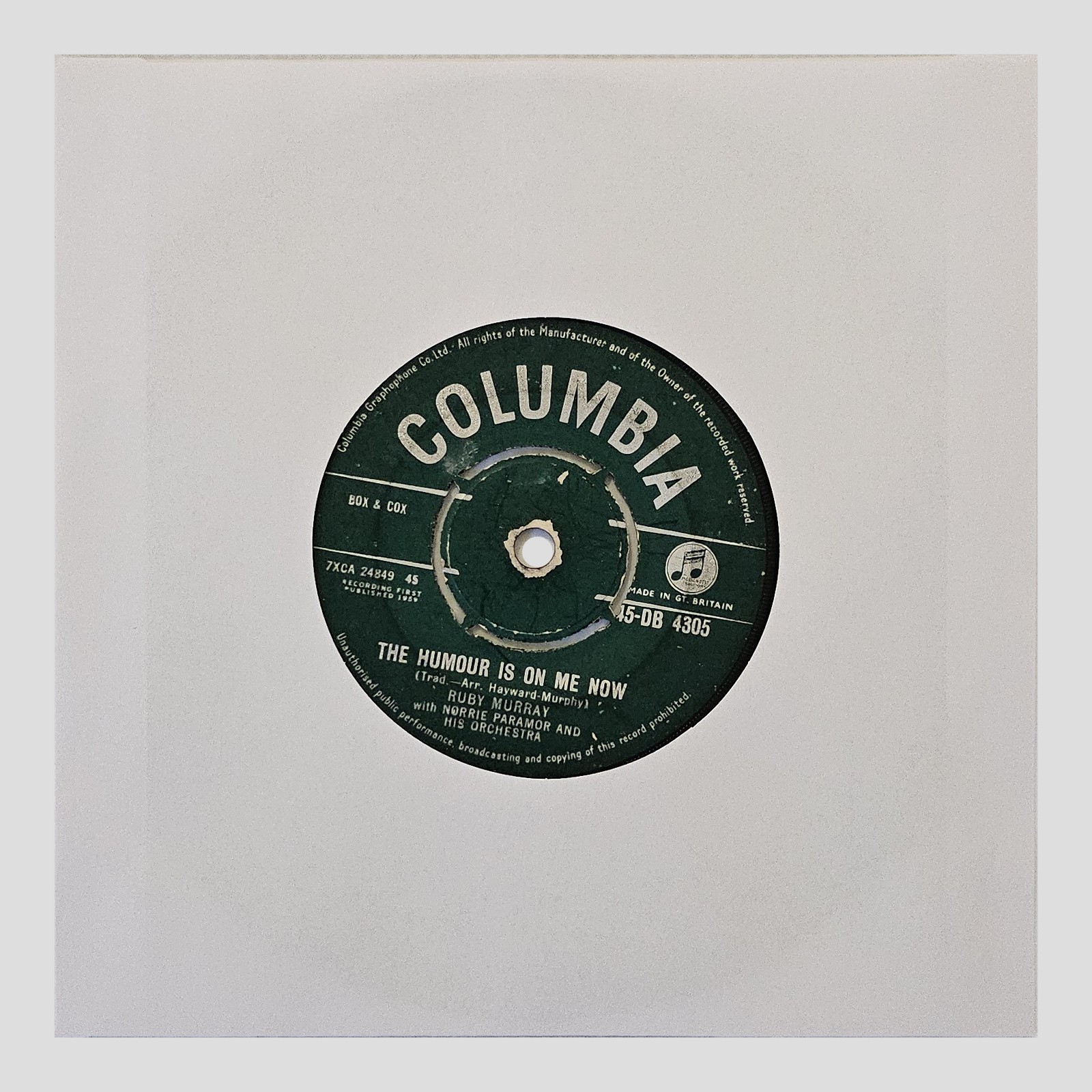 Ruby Murray - Goodbye Jimmy, Goodbye 7" 45 RPM Vinile in Vinile