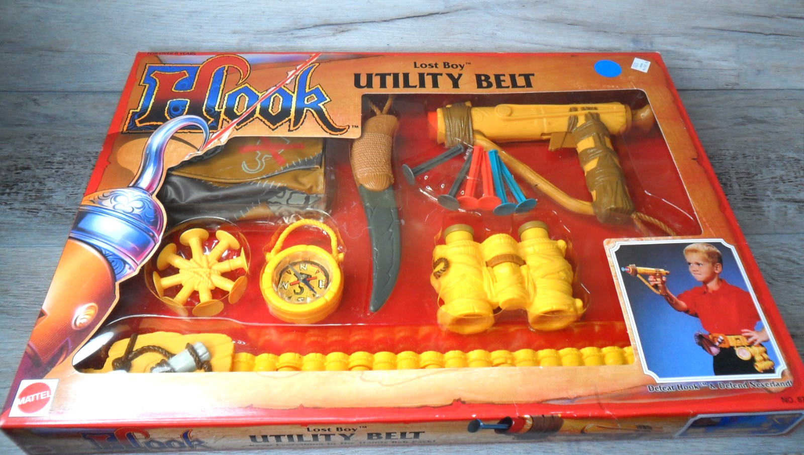 Cintura utility Hook Lost Boy Captain Hook Peter 1991 Mattel 8713 nuova sigillata RARA