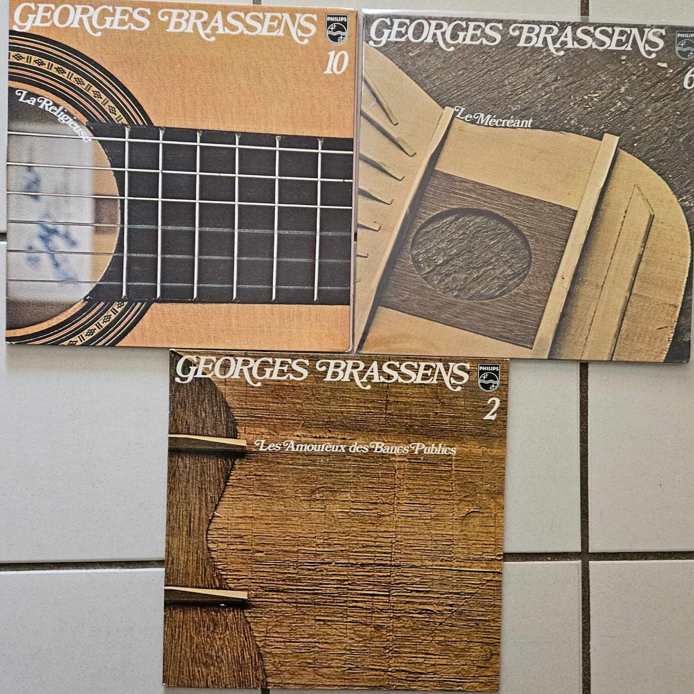 Georges BRASSENS Rarität Set Aus 3 Schallplatten 33 T Gitarren