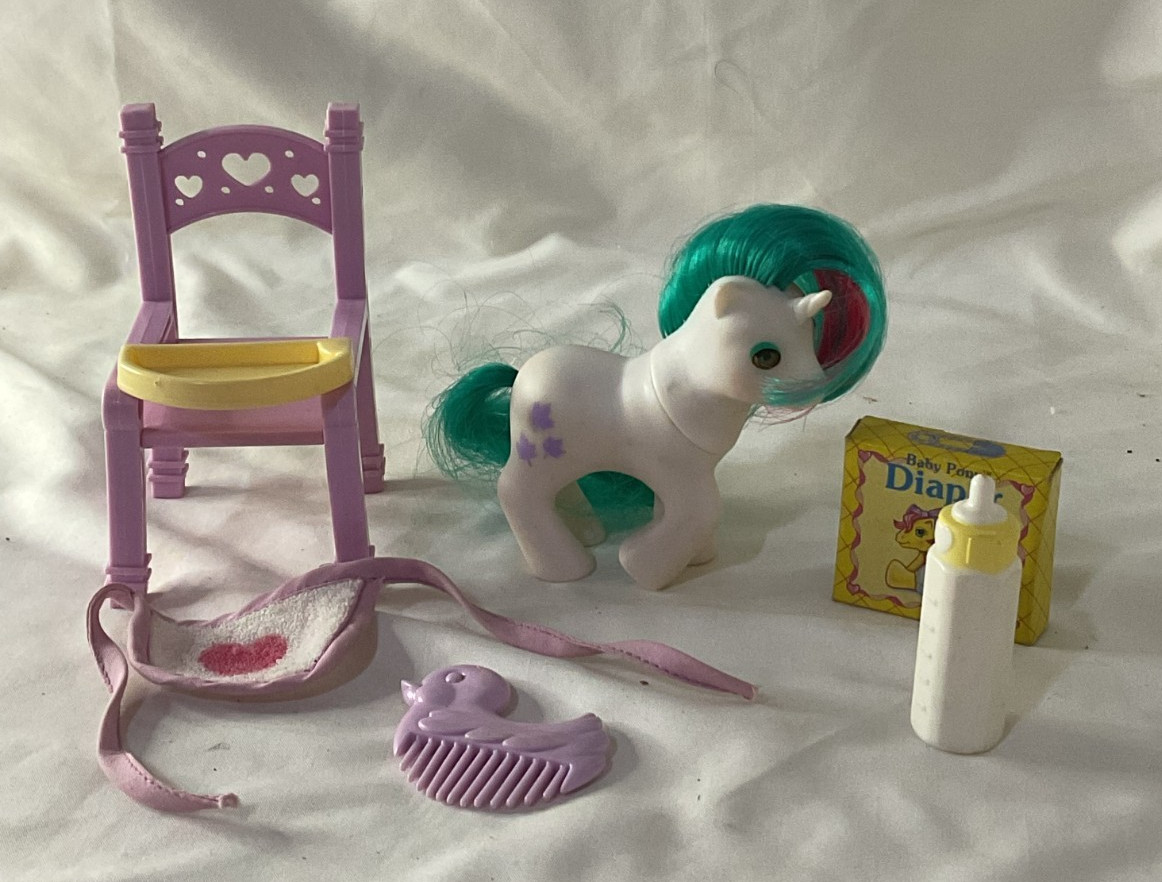 My Little Pony Baby Gusty Sleepy Eyed G1 1986 Hong Kong vintage mlp con accessori