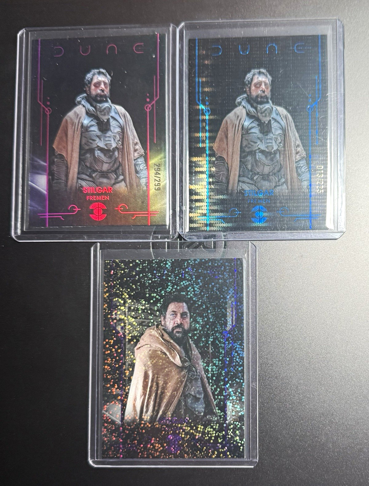 Lotto 6 carte collezionabili Dune non sportive Stilgar Fremen varianti parallele/prizm