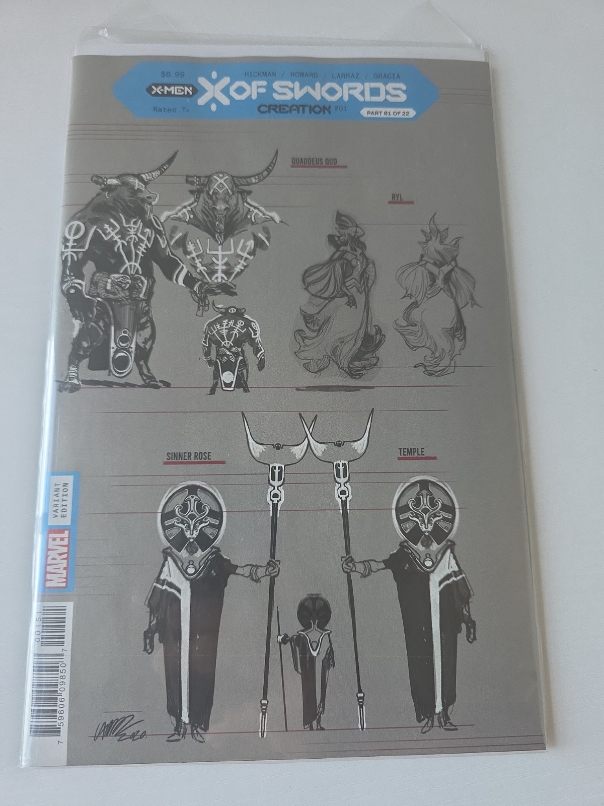X OF SWORDS CREATION #1 PEPE LARRAZ 1:10 DESIGN VARIANT 2020 MARVEL COMICS