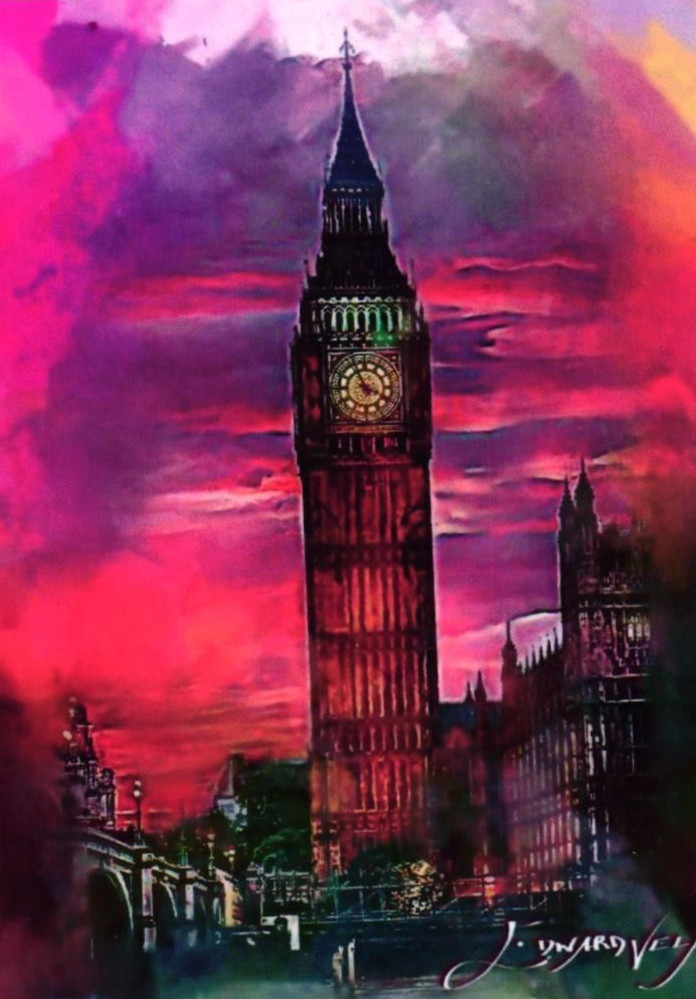 Big Ben 2025 Autentico Artista Firmato Edizione Limitata Stampa Card 26 di 50