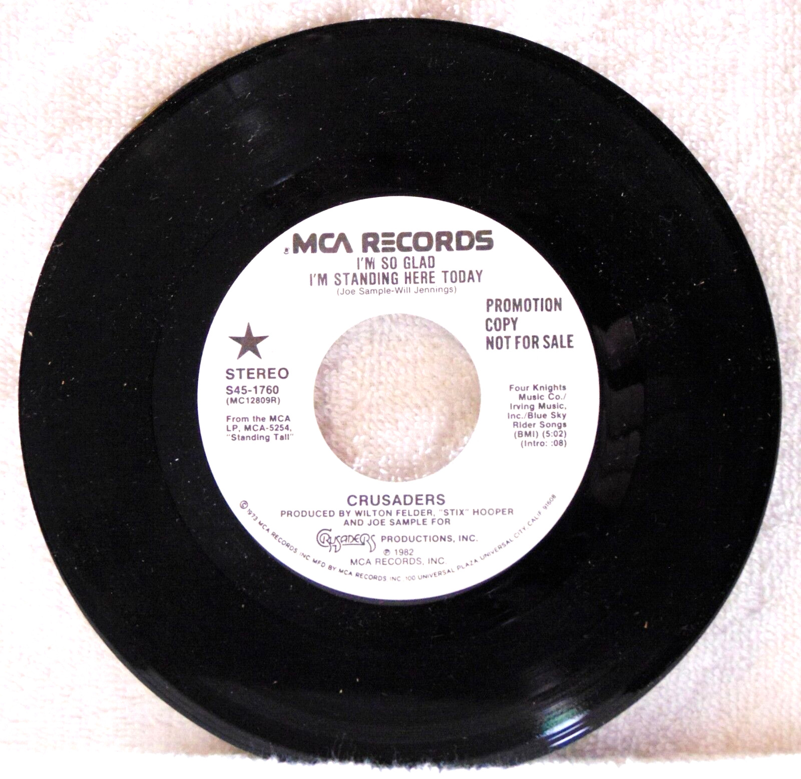 Crusaders Joe Cocker – I'm So Glad I'm Standing Here Today -1982 PROMO 45 Record
