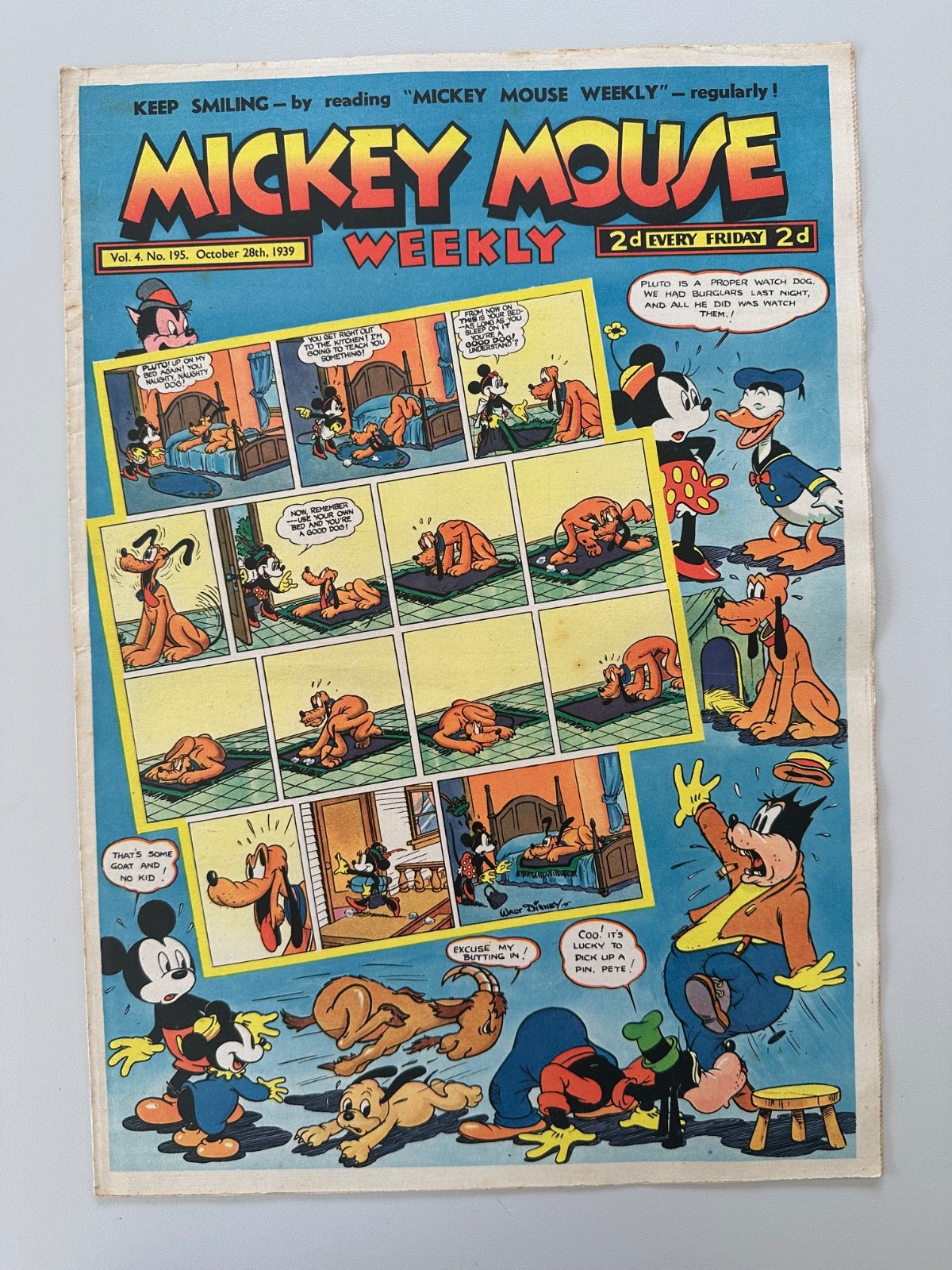 Mickey Mouse Weekly Comic #195 October 28th 1939 FN RARE