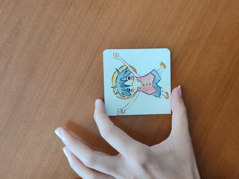Bigliettino dipinto a mano, luffy cutie.