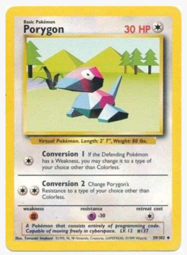 Porygon Base Unlimited #39 Pokémon TCG