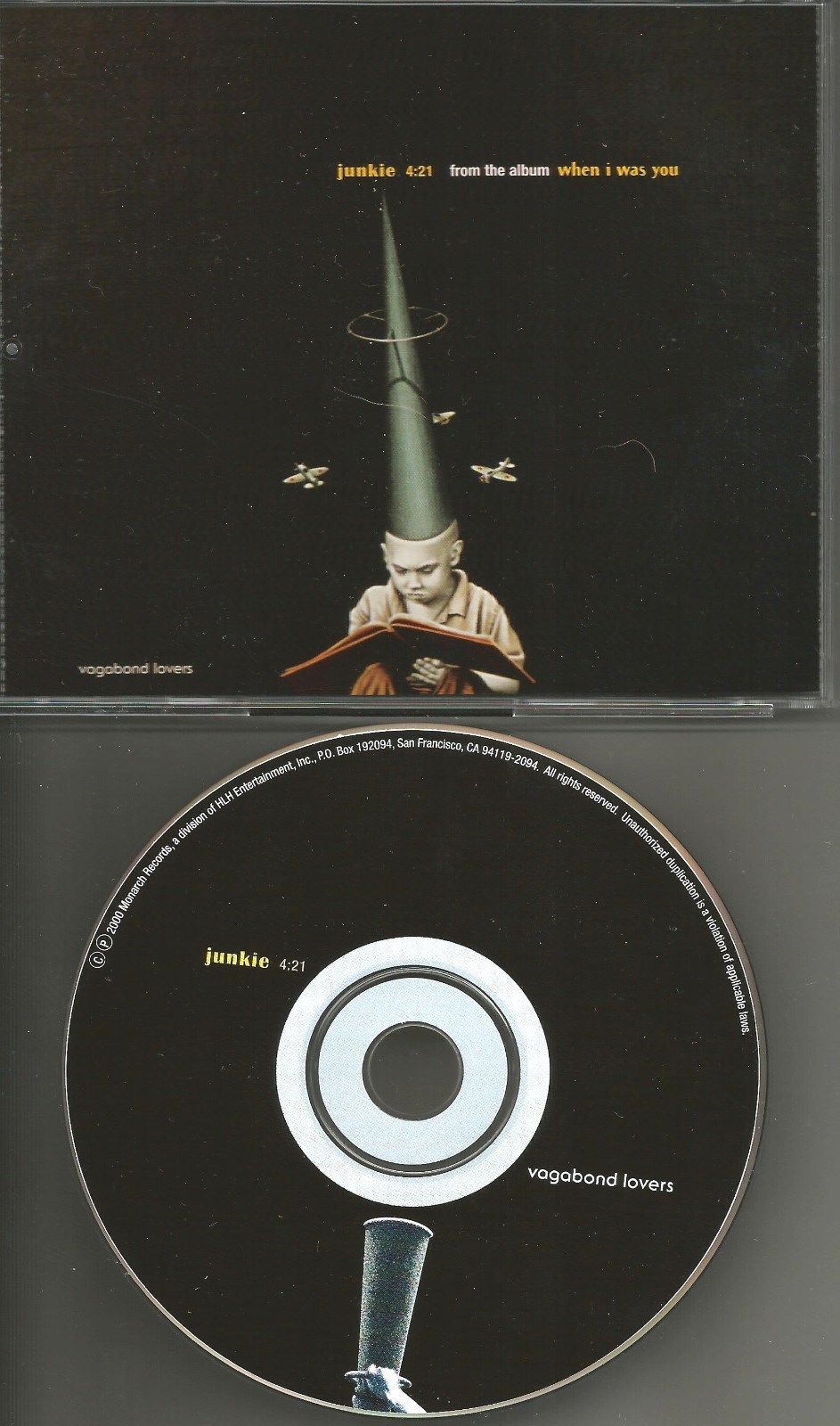 VAGABOND LOVERS Junkie 2000 USA PROMO DJ CD single w/ PRINTED LYRICS MINT