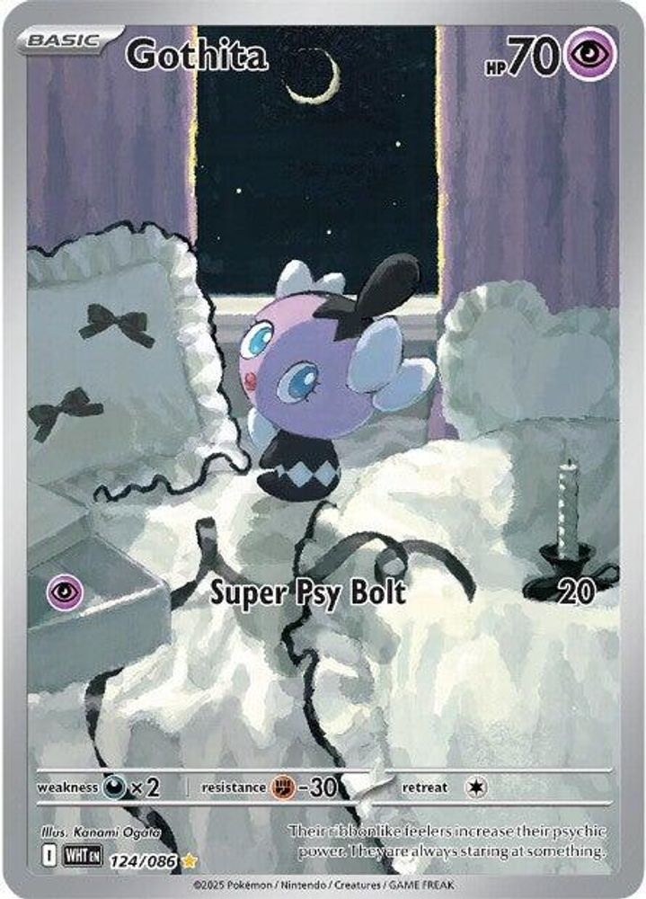 Pokemon Gothita 124/086 Holo Illustration Rare White Flare NM