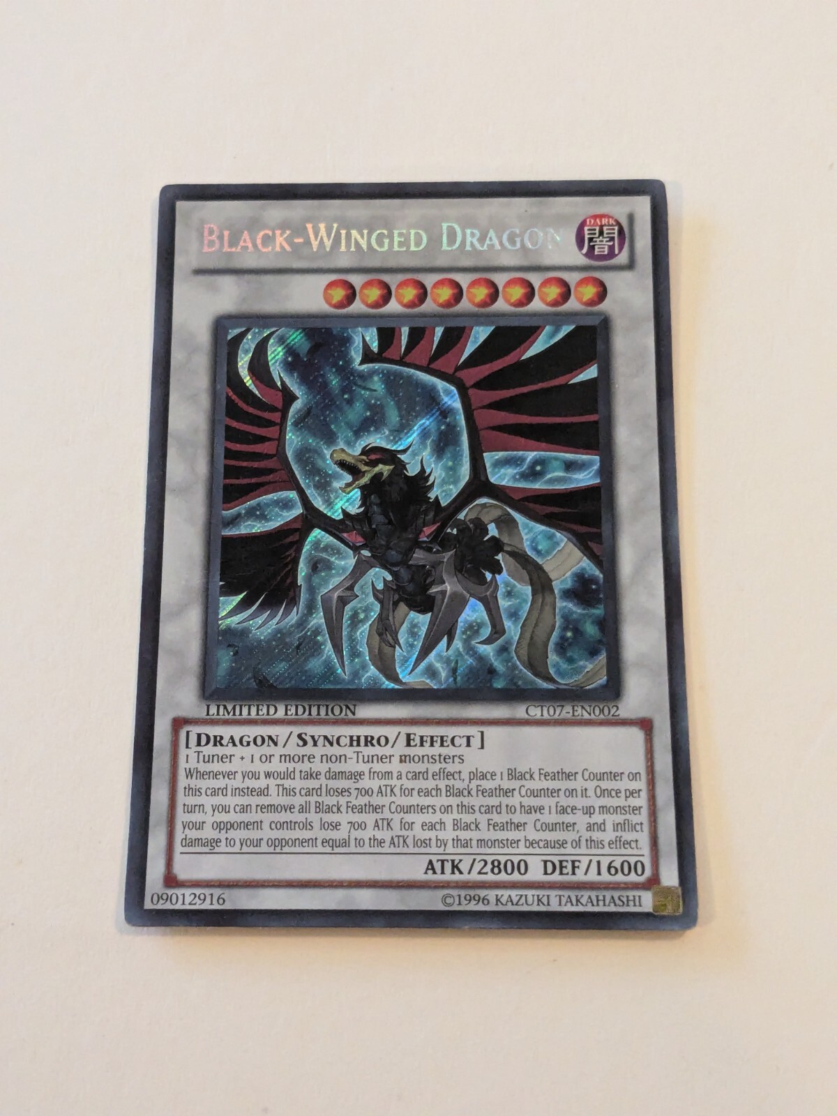 ( BLACK-WINGED DRAGON ) - Secret Rare - CT07-EN002 - Limited - Yu-Gi-Oh