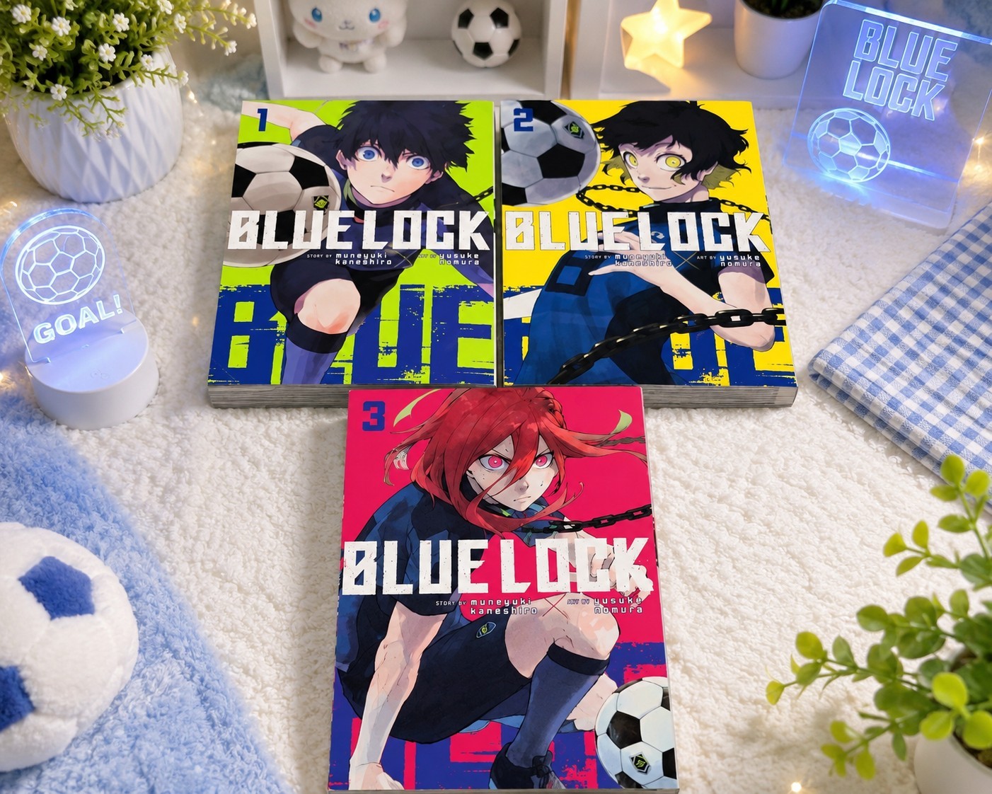 Blue Lock Manga Vol. Lotto libri calcio anime Kodansha inglese 1 2 3 set