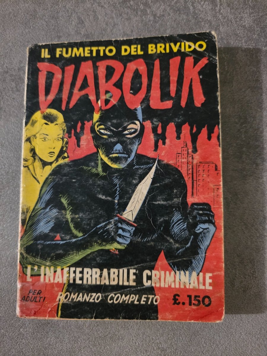 Diabolik n. 2  prima serie Sodip  versione opaca e spessa - 1963